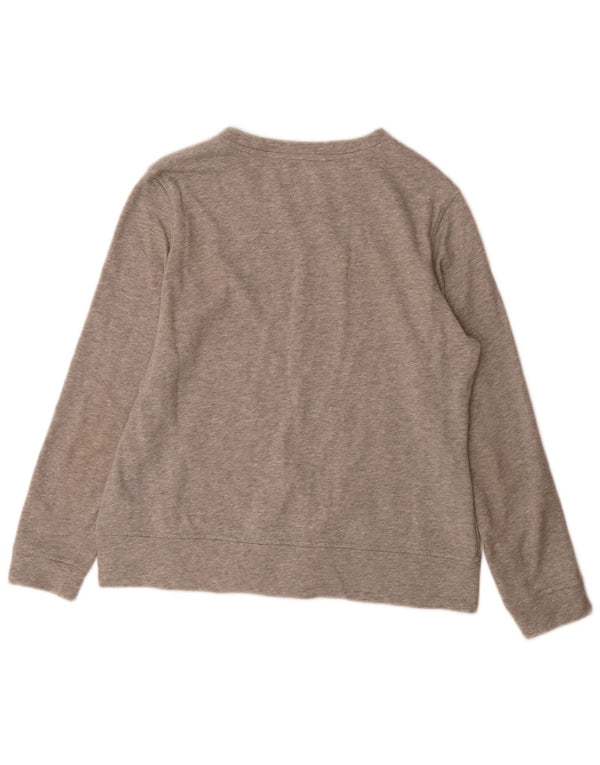Adidas feminino gráfico moletom jumper reino unido 16/18 grande cinza algodão