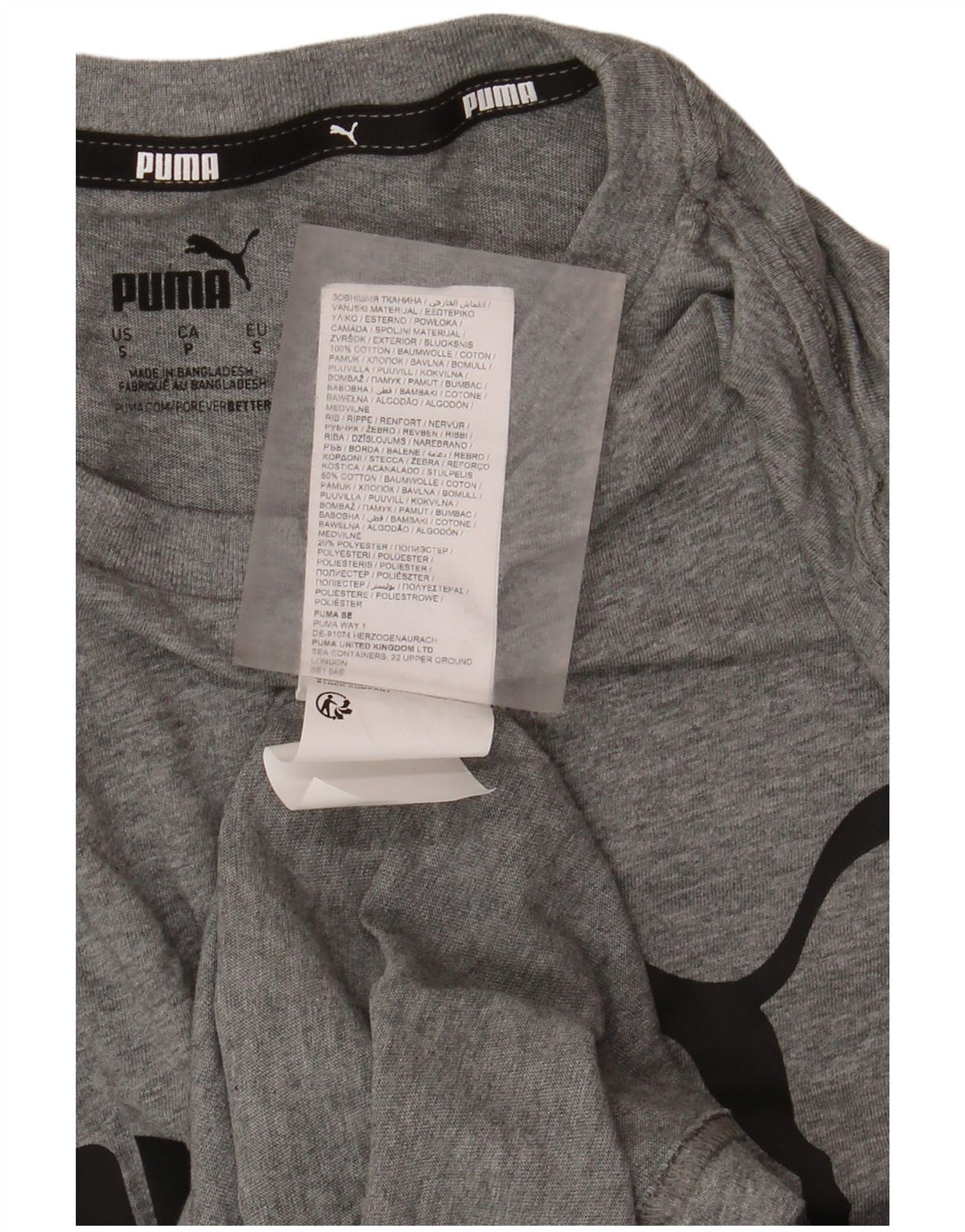 Puma Camiseta Masculina Graphic Top Pequeno Algodão Cinza
