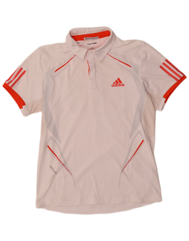 Adidas Mens Climacool Polo Shirt Médio Branco Colorblock Poliéster