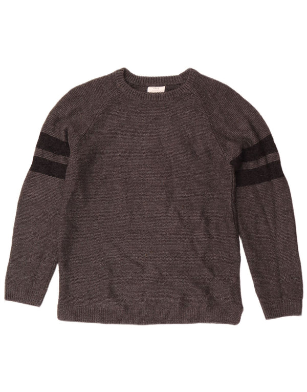Suéter Zara Boys Graphic Boat Neck Jumper 11-12 anos Cinza Listrado Acrílico