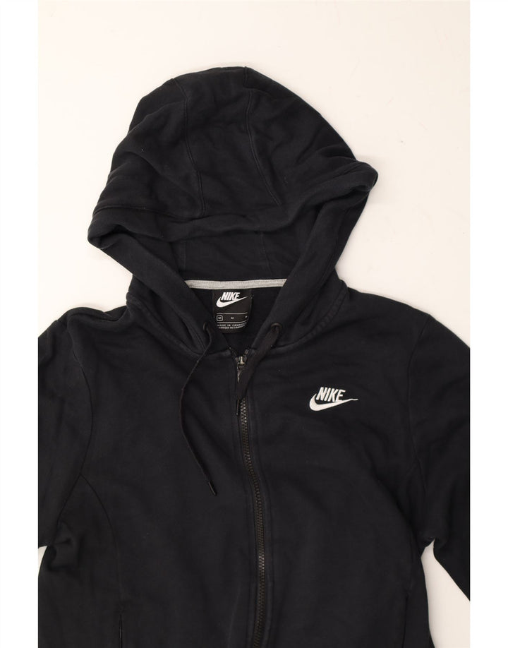 NIKE Womens Zip Hoodie Sweater UK 14 Medium Black Cotton Vintage Nike and Second-Hand Nike from Messina Hembry 