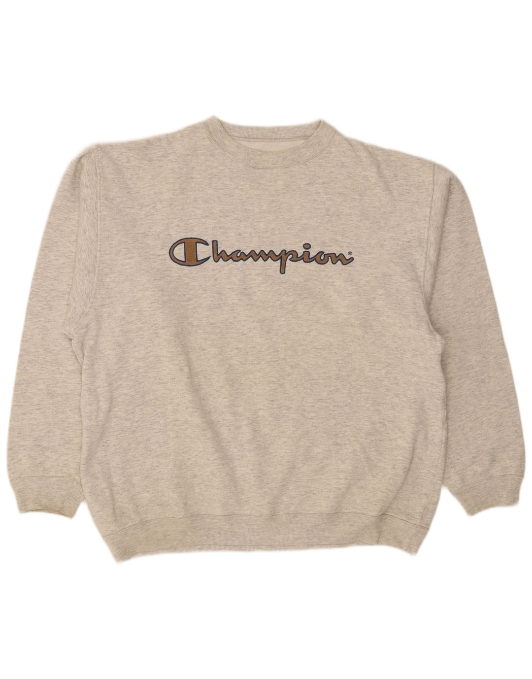 Champion moletom gráfico masculino jumper XL cinza manchado de algodão