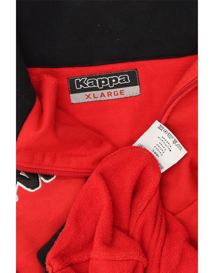 Kappa Mens Treino Top Jacket XL Algodão Vermelho