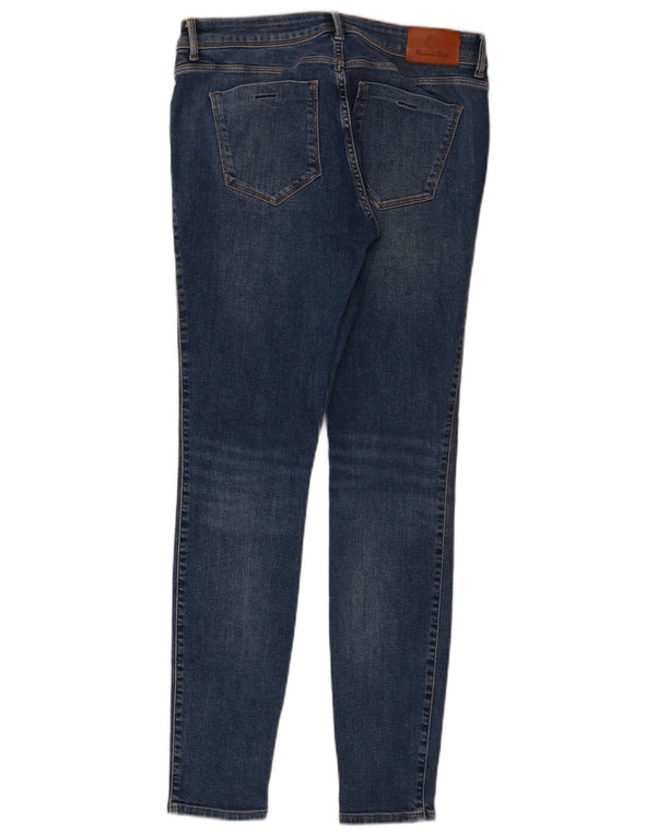 Jeans skinny de cintura média Massimo Dutti feminino W30 L30 azul