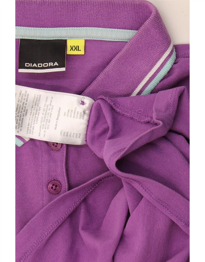 Camisa polo feminina DIADORA UK 20 2XL algodão roxo