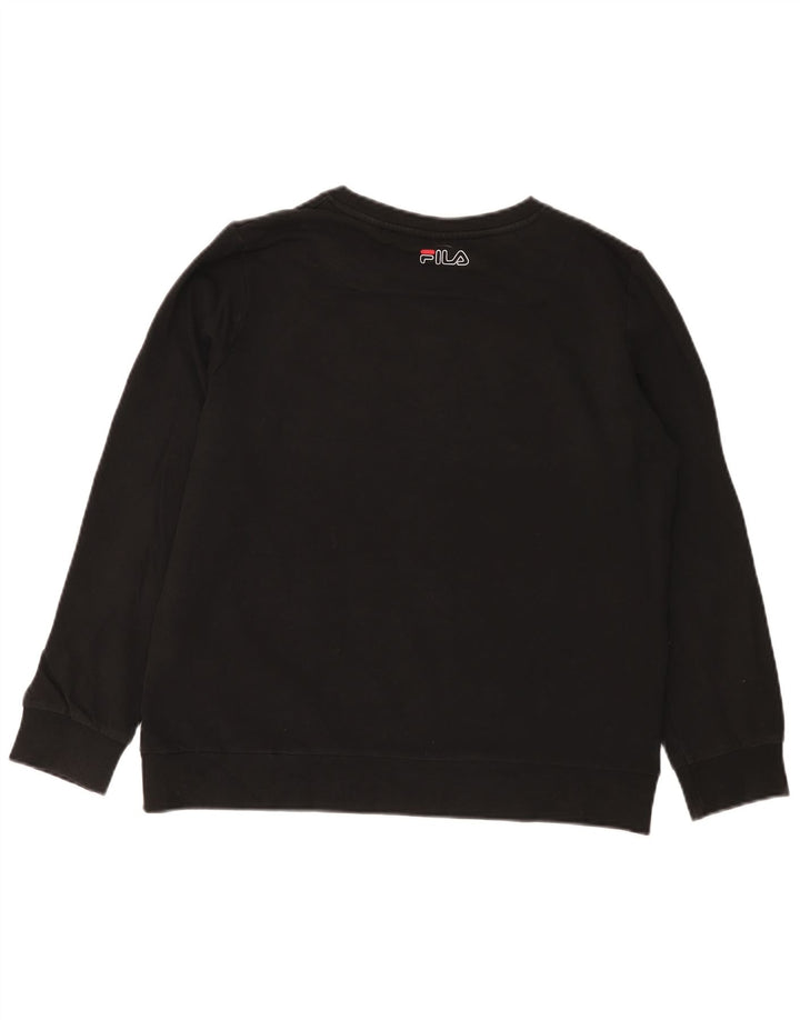 Fila feminino gráfico moletom jumper UK 14 médio preto
