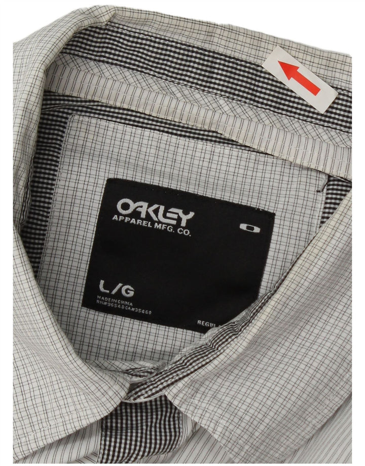 Camisa masculina Oakley grande patchwork branco
