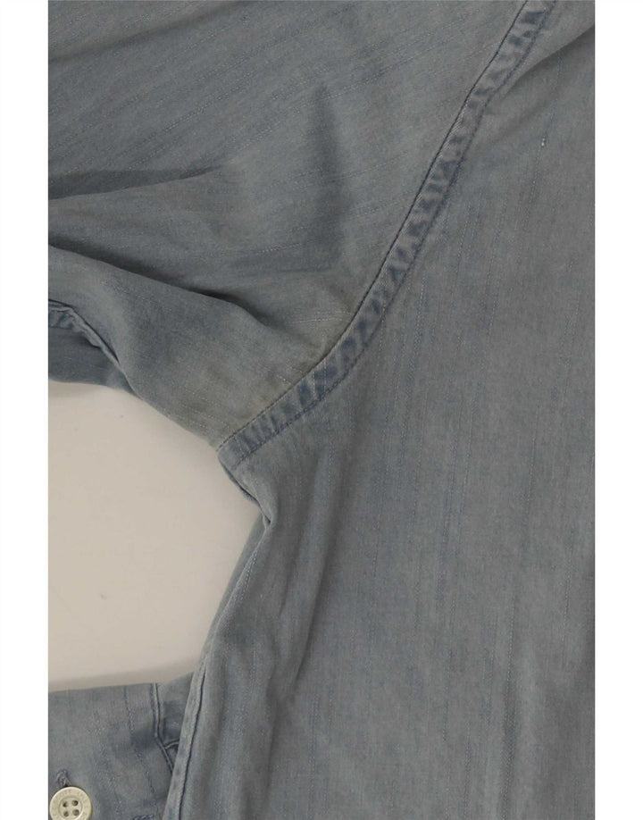 Camisa masculina Lyle & Scott de algodão azul médio
