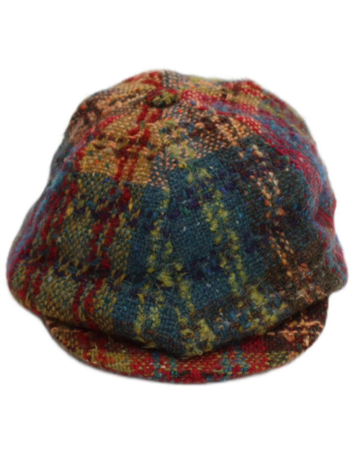 Hanna Chapéus masculinos boné liso pequeno xadrez multicolorido novo clássico de lã