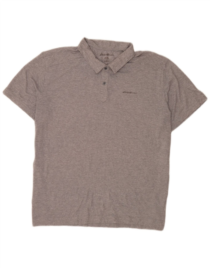 Camisa polo masculina de manga curta regular Fit Eddie Bauer 2XL poliéster cinza
