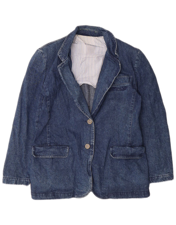 Jaqueta blazer feminina grande de 2 botões Marina Sport tamanho 17 azul pequeno