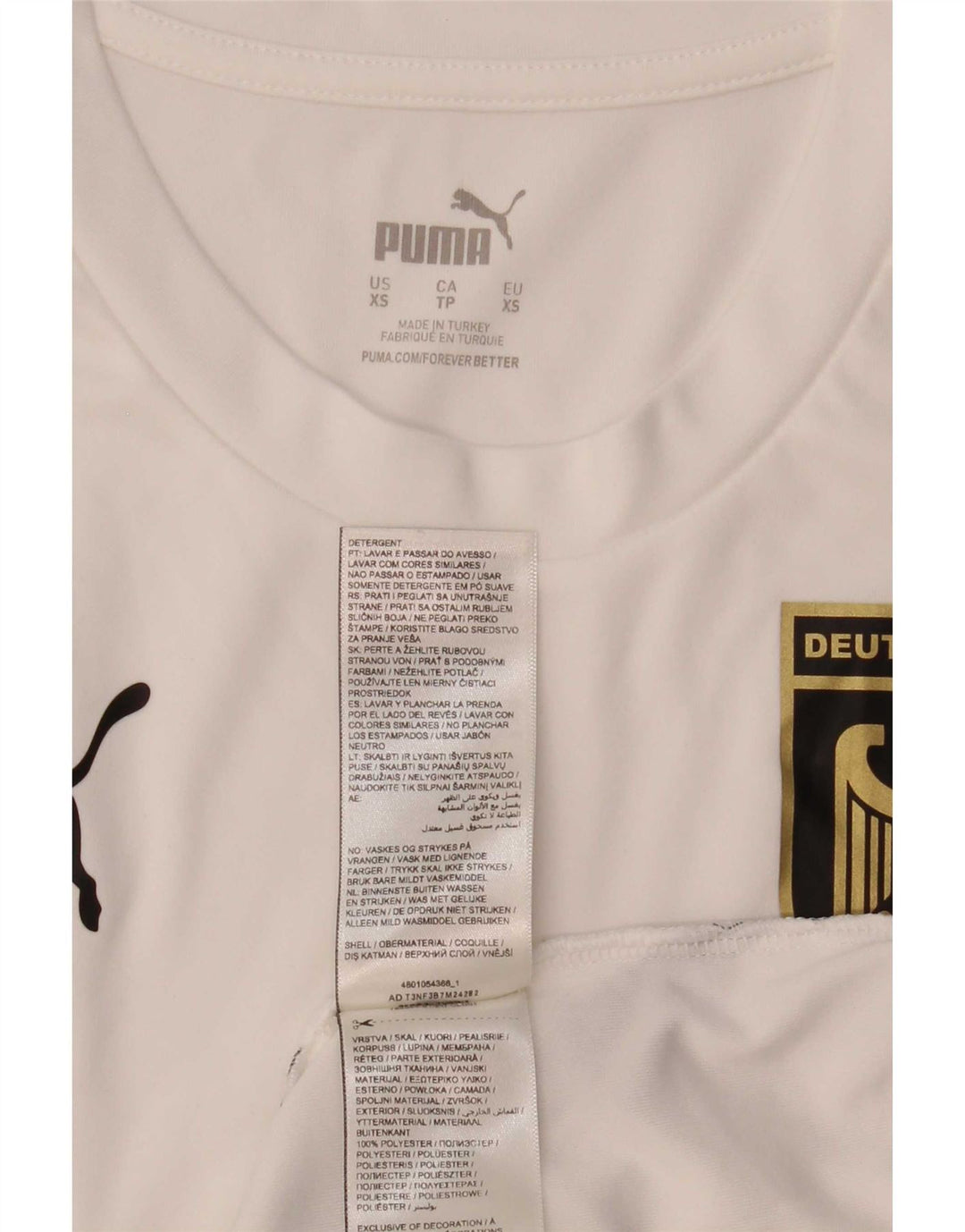 Camiseta Puma Mens Deutshland Graphic Top XS Branco Poliéster