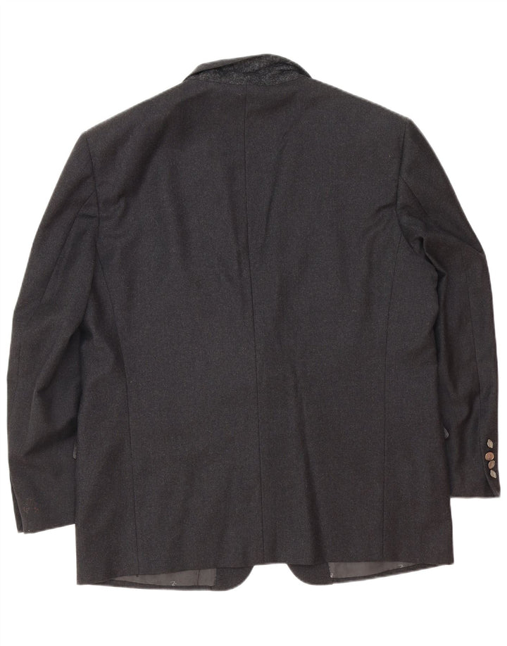Jaqueta blazer masculina Yves Saint Laurent com 2 botões IT 56 3XL cinza lã clássica