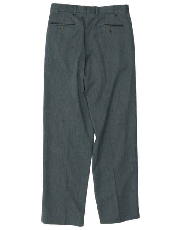 Calça masculina Byblos Pegged Suit IT 48 Médio W31 L31 Lã Verde