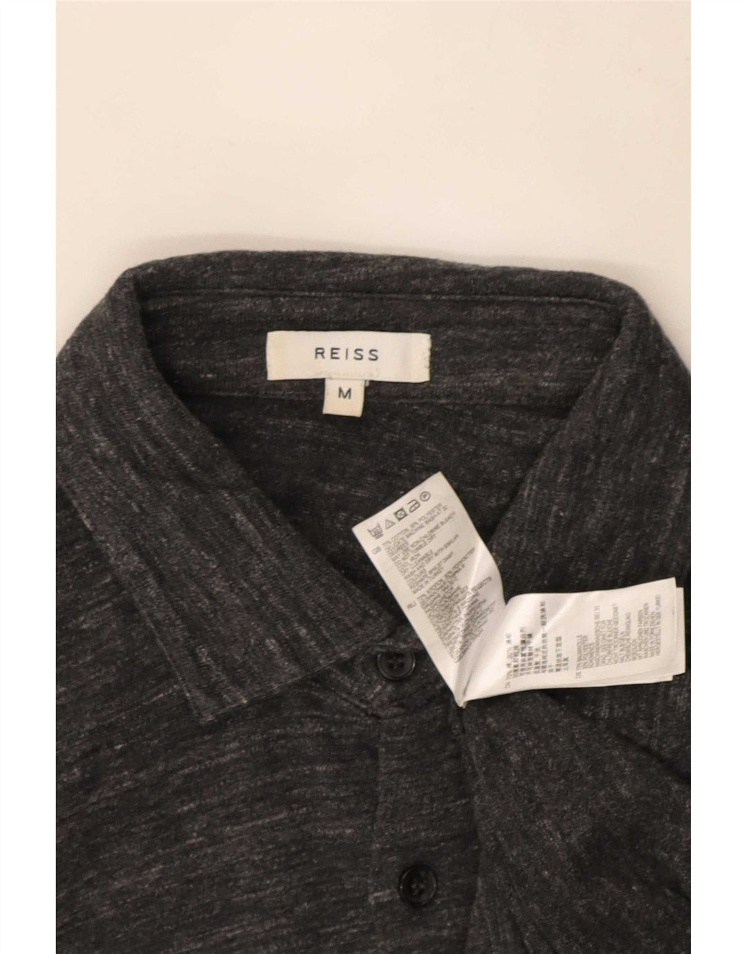 Camisa masculina Reiss algodão manchado cinza médio