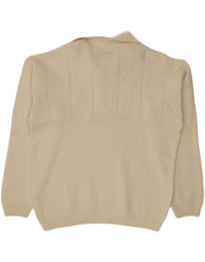 Suéter masculino Daniel Hechter com zíper e gola XL off white