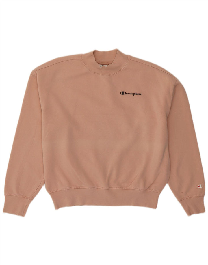 Champion feminino cropped oversized moletom suéter Reino Unido 14 algodão rosa médio