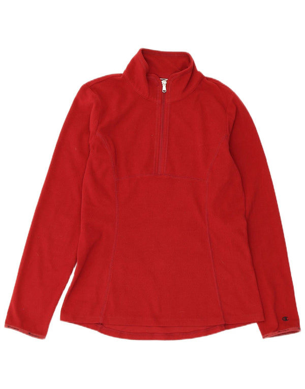 Jumper de lã feminino Champion com zíper e gola UK 10 pequeno vermelho