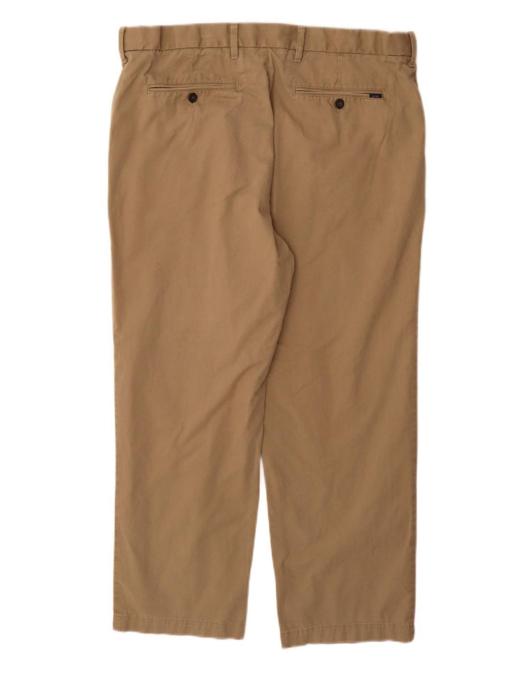 Calça masculina de ajuste regular Marks & Spencer W38 L29 algodão bege