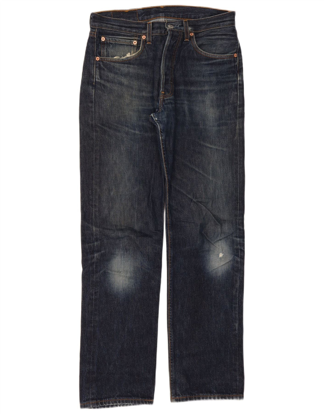 Calça jeans feminina Levi's 501 Straight W31 L32 azul marinho