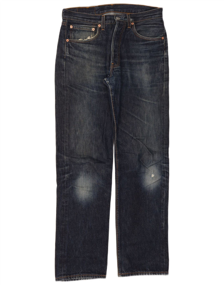 Calça jeans feminina Levi's 501 Straight W31 L32 azul marinho
