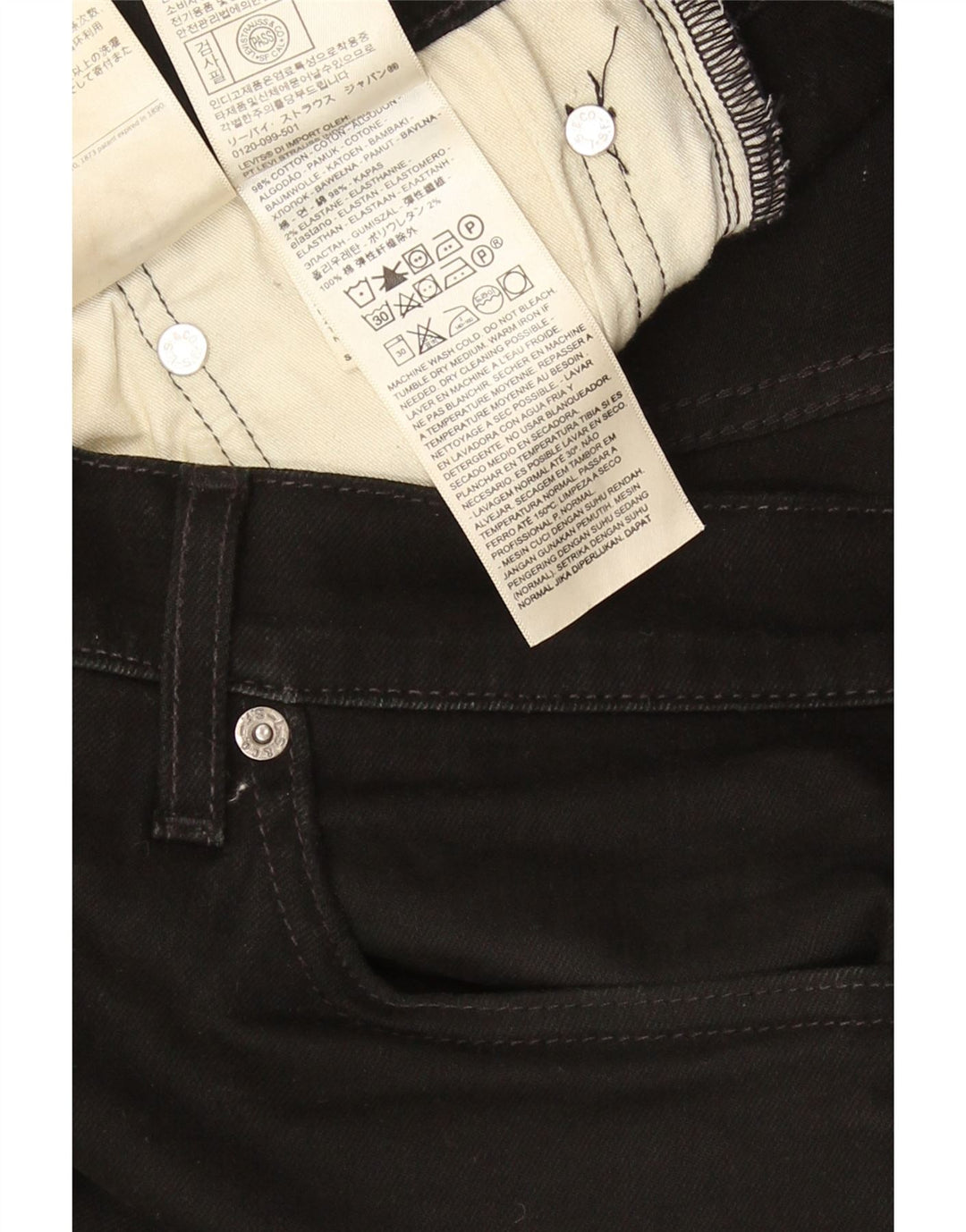 Levi's Masculino 511 Slim Jeans W33 L29 Algodão Preto