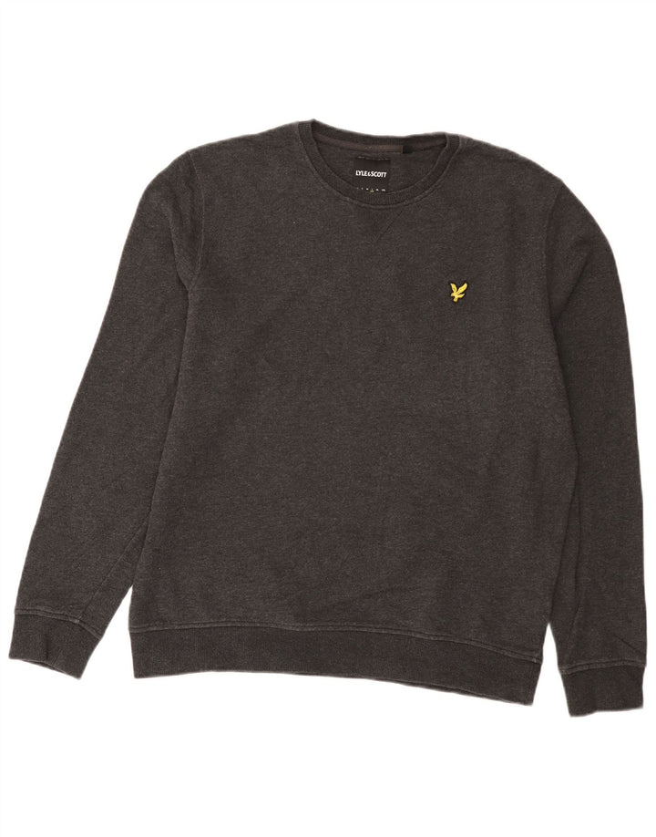 Lyle & Scott moletom masculino jumper grande algodão cinza
