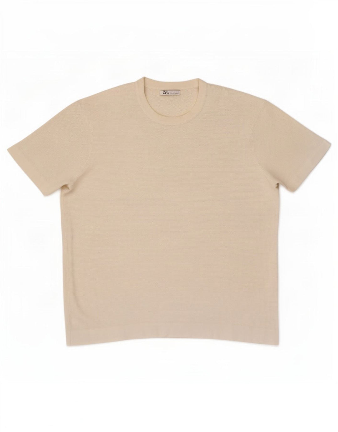 Camiseta masculina Zara Top grande branco
