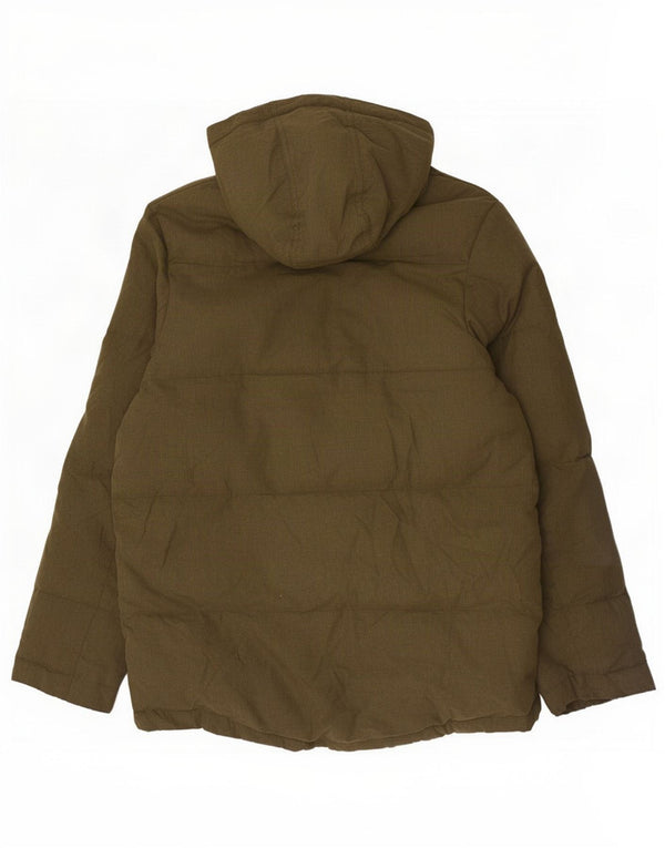 Jaqueta masculina acolchoada com capuz Fred Perry UK 38 médio cáqui