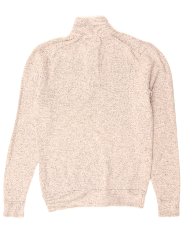 Suéter masculino Superdry com zíper e pescoço pequeno algodão cinza