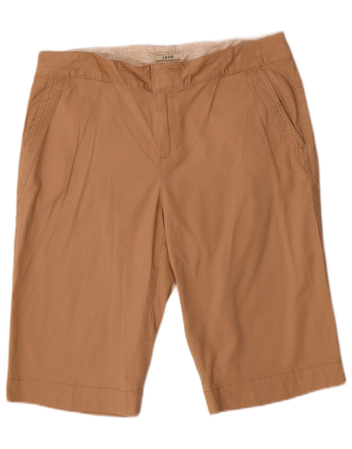 IZOD Bermuda feminina US 8 médio W32 algodão marrom