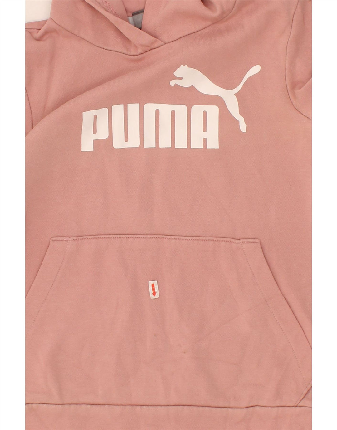 PUMA Womens Graphic Hoodie Jumper UK 6 XS Pink Cotton Vintage Puma and Second-Hand Puma from Messina Hembry 