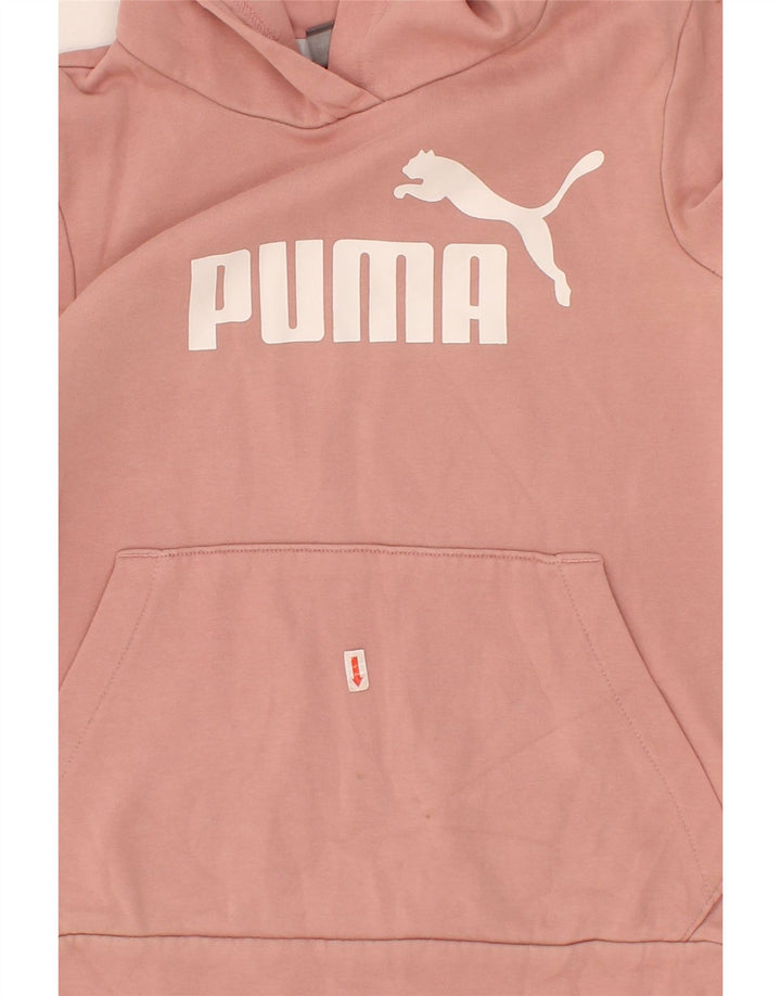 PUMA Womens Graphic Hoodie Jumper UK 6 XS Pink Cotton Vintage Puma and Second-Hand Puma from Messina Hembry 