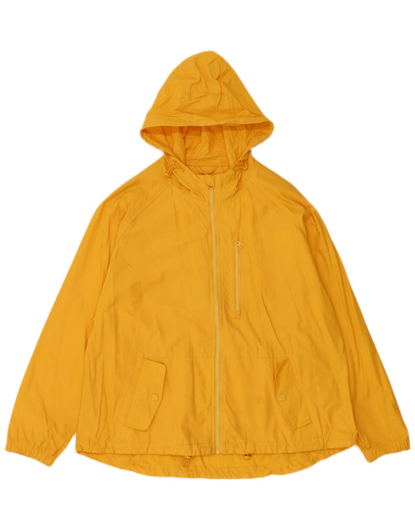 Jaqueta de chuva grande com capuz para mulheres Fat Face UK 18 XL algodão amarelo