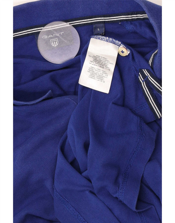 Camisa polo masculina Gant grande algodão azul