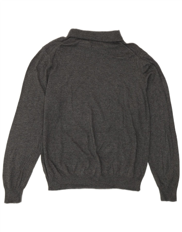 Suéter feminino Marks & Spencer com gola redonda Reino Unido 14 grande cinza