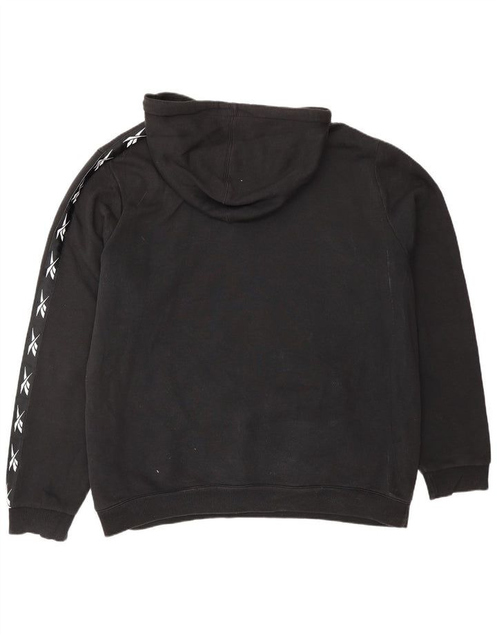 REEBOK masculino gráfico moletom com capuz XL algodão preto
