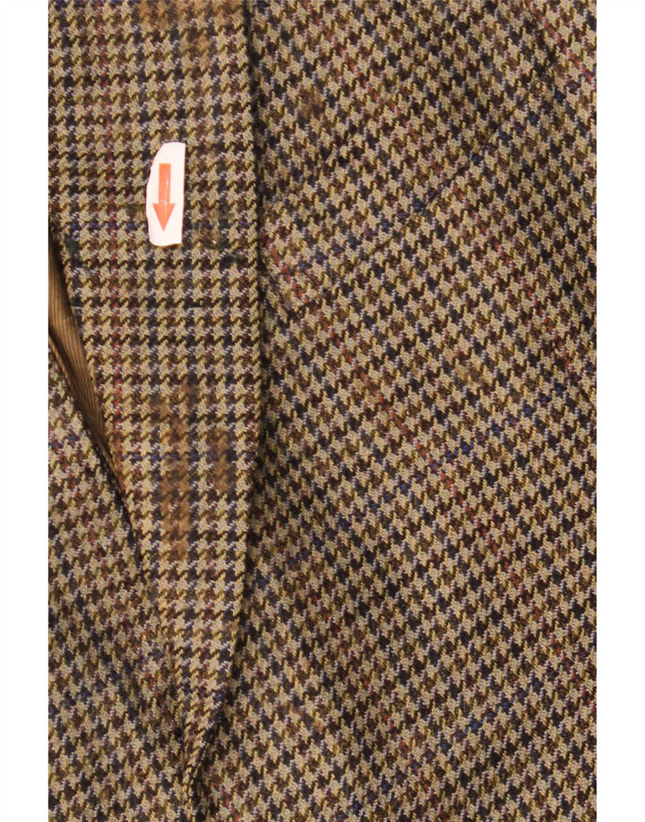 Jaqueta blazer masculina de 2 botões MARKS & SPENCER Reino Unido 42 grande cáqui houndstooth