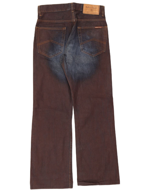 Marlboro Classics Masculino Bootcut Jeans W30 L29 Marrom Colorblock Algodão