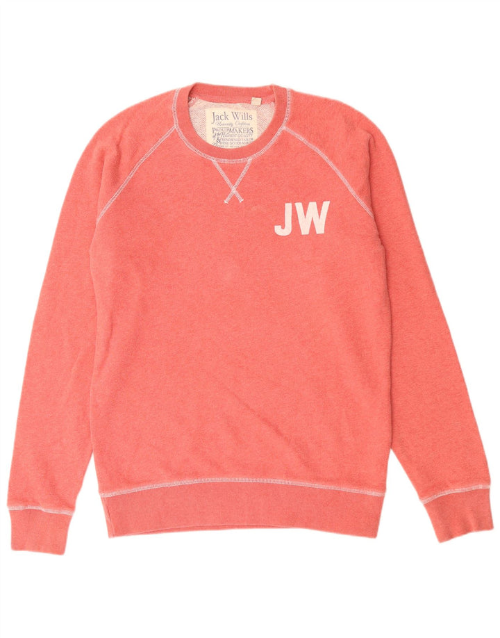 JACK WILLS Suéter gráfico masculino de algodão vermelho médio
