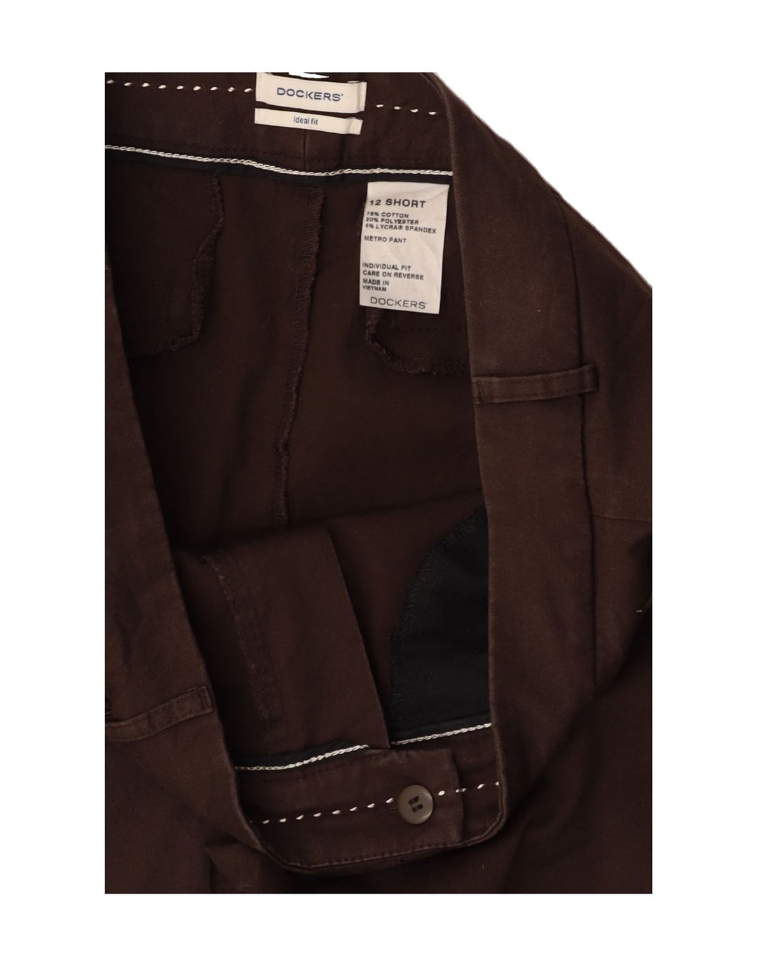 DOCKERS Womens Bootcut Casual Trousers US 12 Large W34 L29 Brown Cotton Vintage Dockers and Second-Hand Dockers from Messina Hembry 