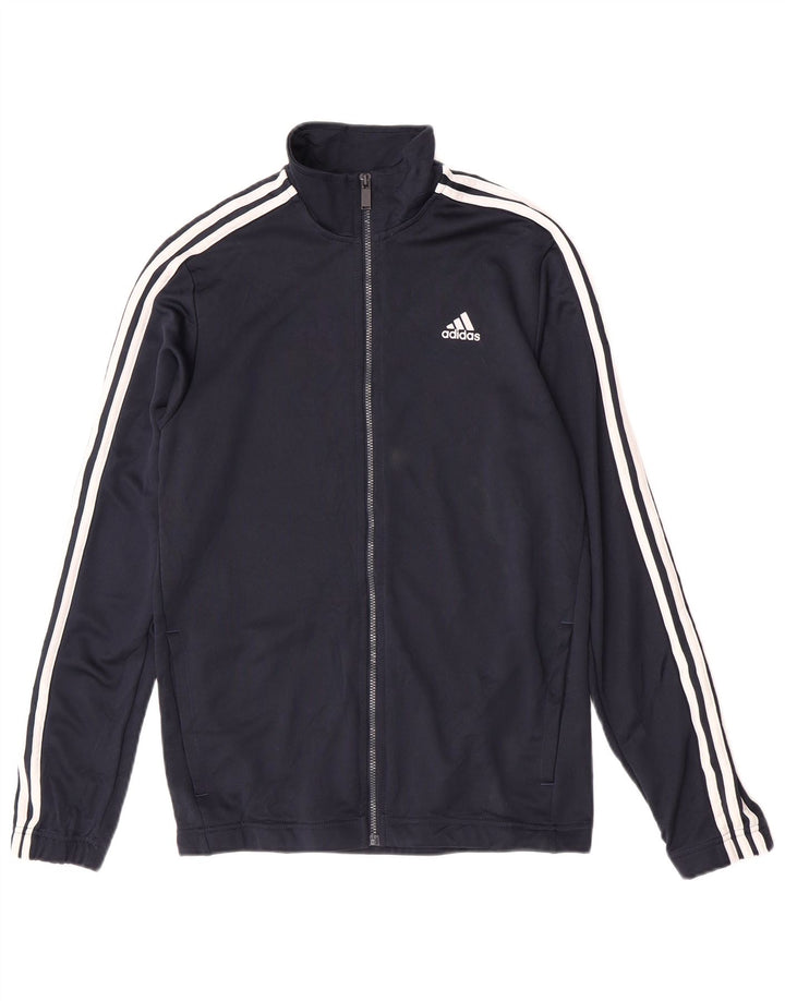 Adidas Mens Tracksuit Top Jacket Médio Azul Marinho Poliéster