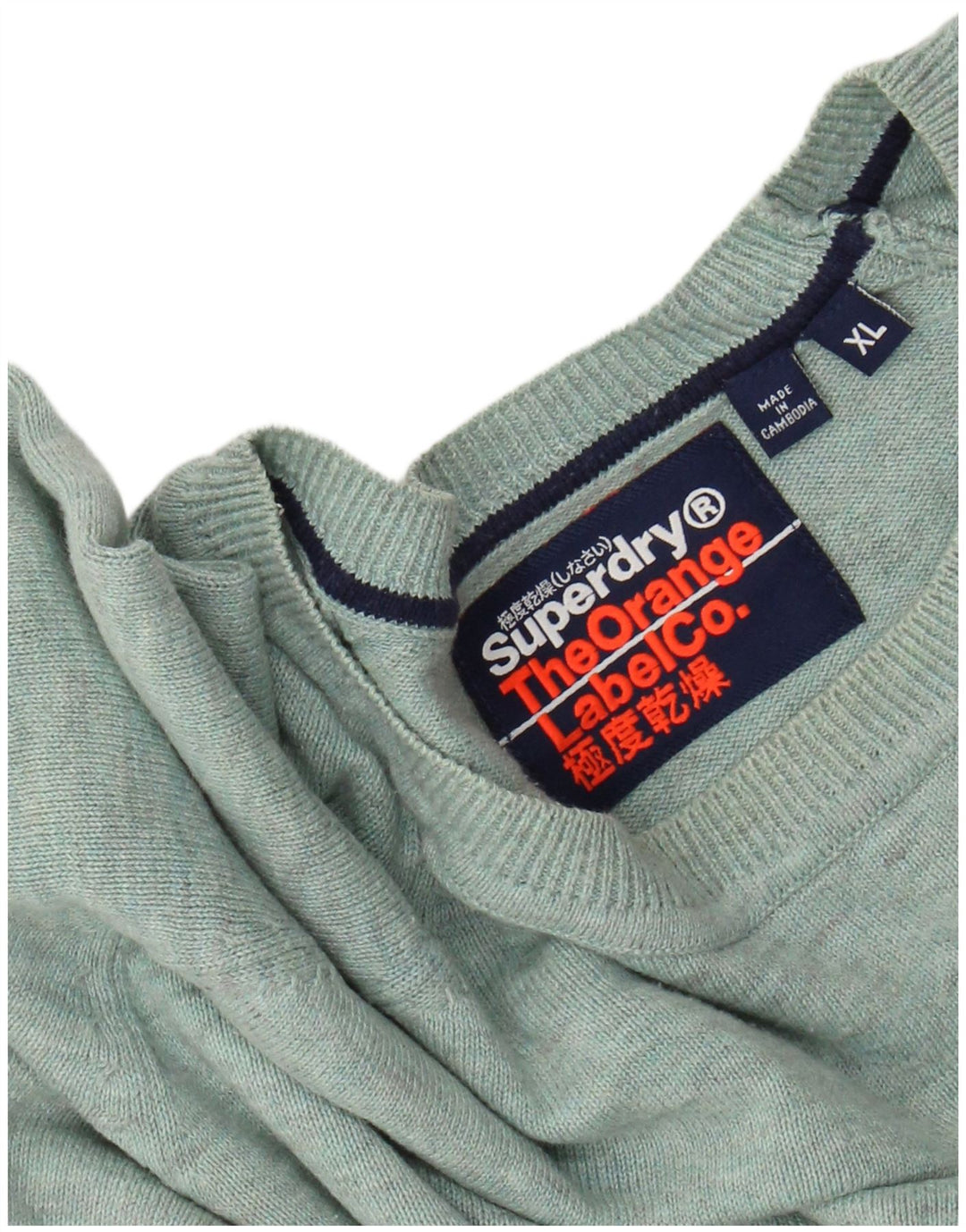 Suéter masculino SUPERDRY com gola redonda XL verde manchado