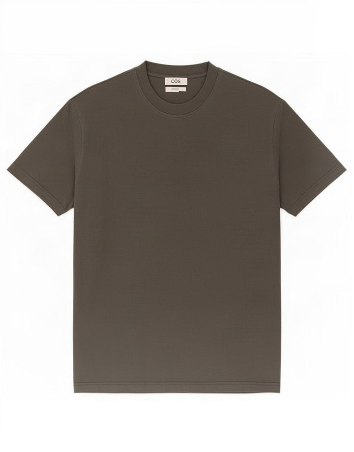 Cos Camiseta masculina grande de algodão verde médio
