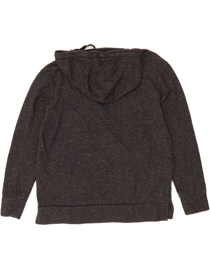 CHAMPION Womens Hoodie Jumper UK 14 Medium Grey Pinstripe Cotton Vintage Champion and Second-Hand Champion from Messina Hembry 