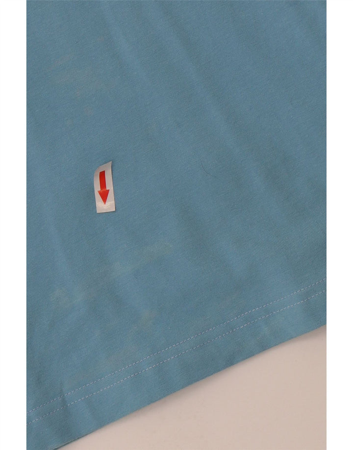 Top feminino Asics manga 3/4 UK 18 XL azul algodão