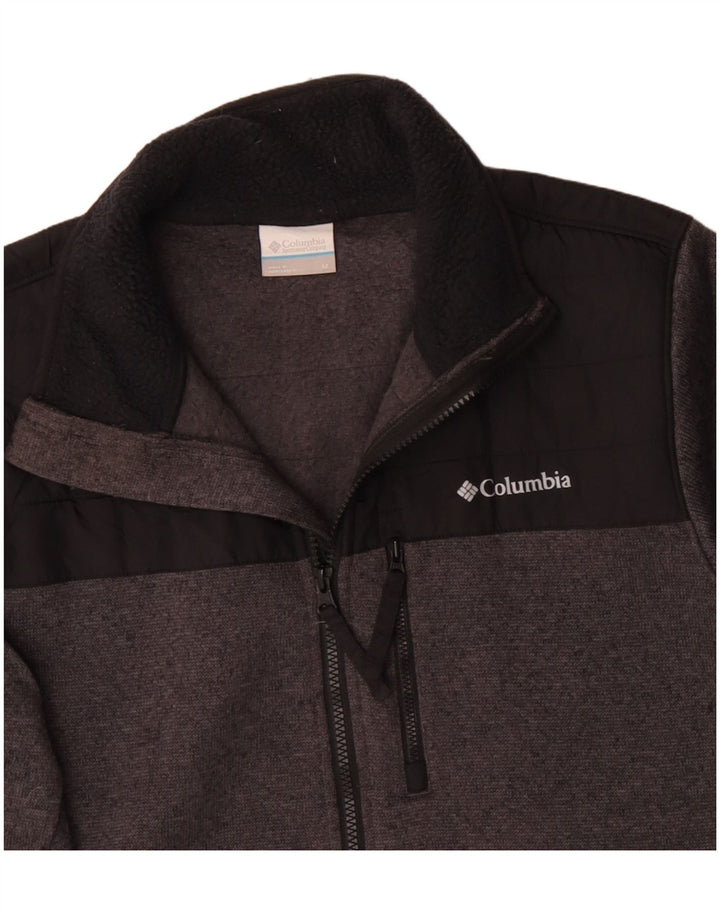 Columbia Mens Tracksuit Top Jacket Médio Cinza Colourblock Poliéster