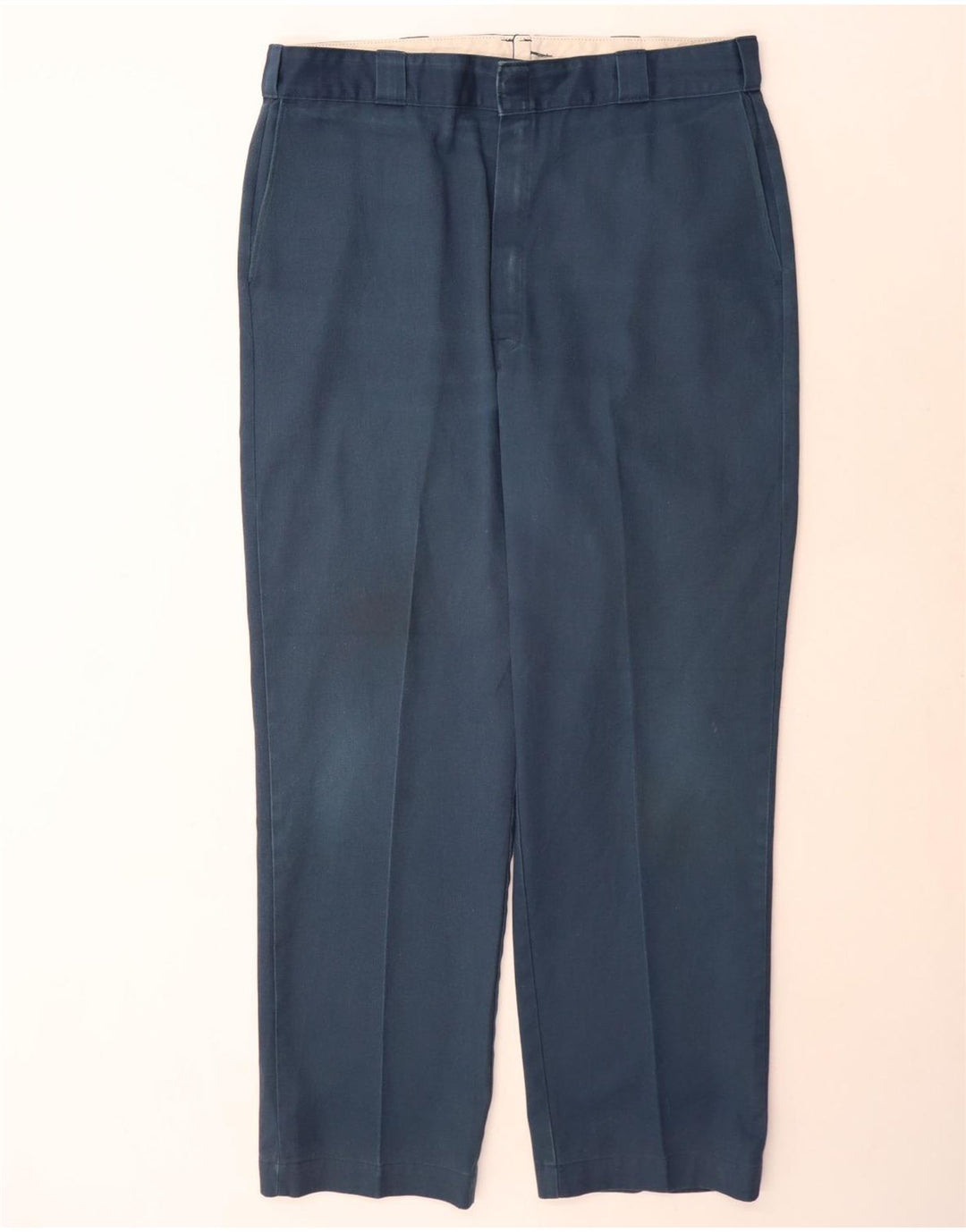 Calças Chino retas masculinas Dickies W40 L32 poliéster azul marinho
