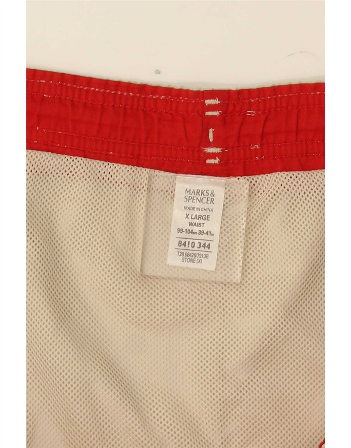 Shorts de natação masculino Marks & Spencer XL bege poliéster