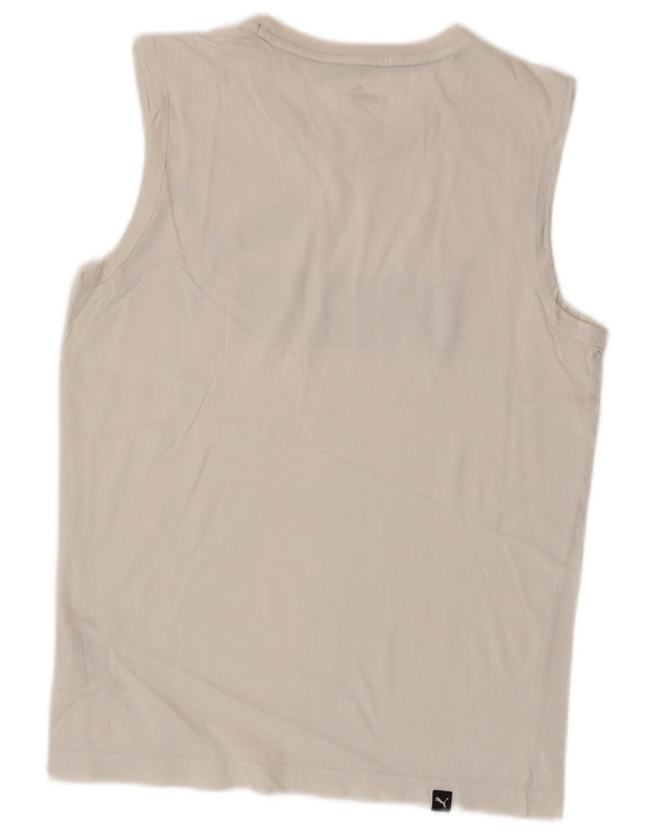 Puma Mens Graphic Vest Top Pequeno Branco